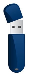 矢量蓝色 usb 闪存驱动器