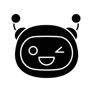 眨眼机器人 emoji 表情字形图标照片