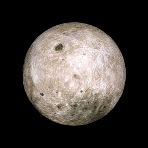 月球太阳系行星上黑色背景 3d 渲染。这幅图像由美国国家航空航天局提供的元素