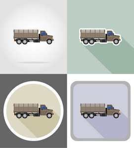 运货卡车运输货物平图标矢量这图片
