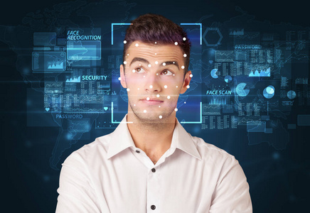 人脸识别图片-人脸识别素材-人脸识别插画-摄图新视界