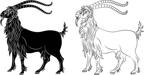 山羊的剪影图片