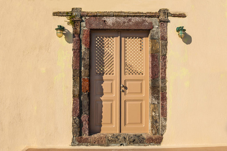希腊圣托里尼岛希腊之家传统旧门