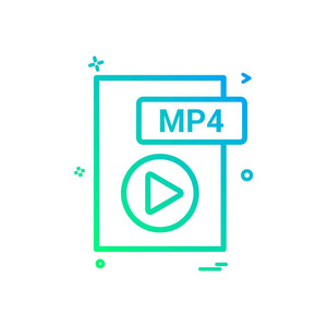 mp4 文件格式图标矢量设计