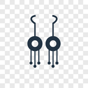 耳环矢量图标隔离在透明背景, 耳环徽标概念照片