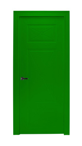 孤立的绿色房间门
