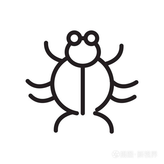昆虫图标向量被隔离在白色背景, 昆虫标志, l插画-正版商用图片0sty8r