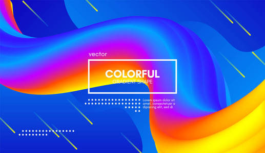 抽象3d 背景。彩色波浪流体形状