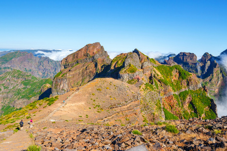 Pico Ruivo 和皮做 Areeiro，美丽的山景观，马德拉，葡萄牙中部