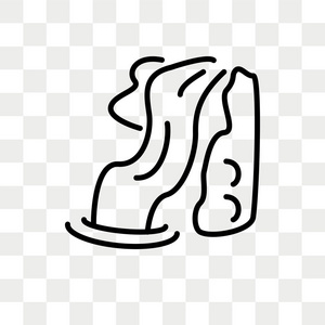 瀑布矢量图标隔离在透明背景, 瀑布标志设计 插画