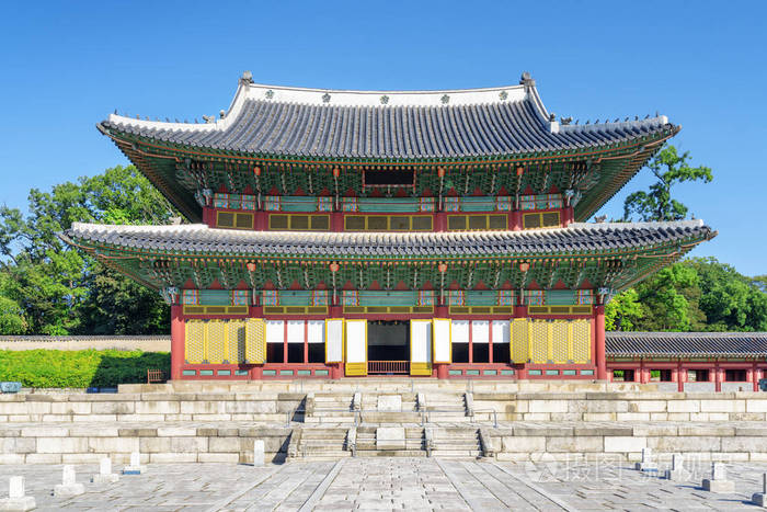 传统的韩国建筑馆.首尔是亚洲最受欢迎的旅游胜地.