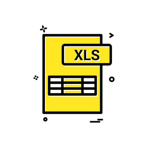 xls 文件格式图标矢量设计插图