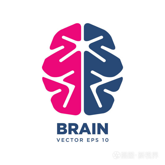 大脑标志剪影设计矢量模板 eps 10, 思考理念概念