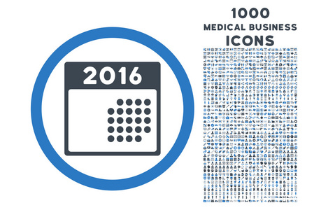 2016 月日历圆形的图标 1000 奖金图标