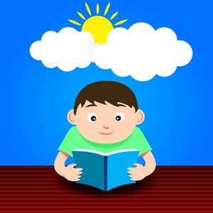 人读书与笑脸, 好天气与阳光在背景照片