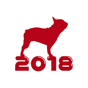 新的2018年快乐。假日向量例证。新年快乐文本设计