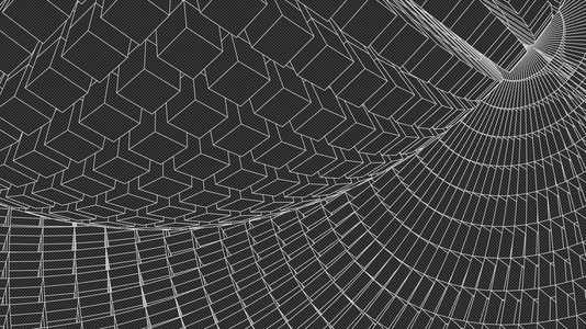 抽象矢量风景背景。网络空间网格。3d 技术矢量图