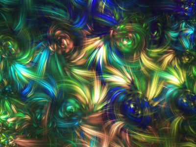 彩虹抽象分形背景3d 渲染插图