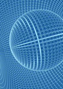 抽象3d 照明扭曲的网状球体。霓虹灯标志。未来主义技术平视显示器元素。优雅的摧毁。大数据可视化