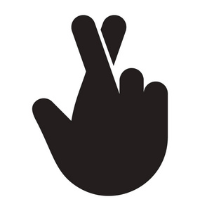 中指手势交叉中指和食指手势让希望照片