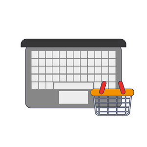 计算机和购物篮图标