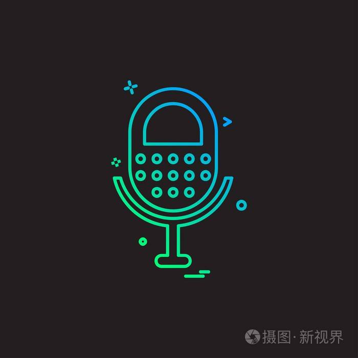 麦克风图标设计矢量