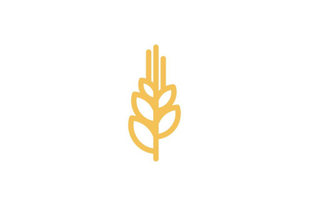 小麦籽粒农业单线标志设计灵感