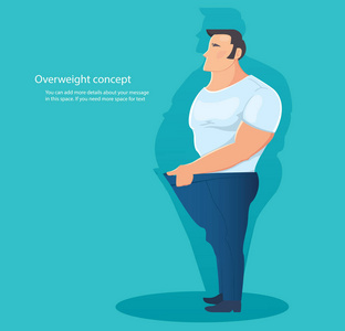 超重字符的概念, 腹部脂肪向量例证