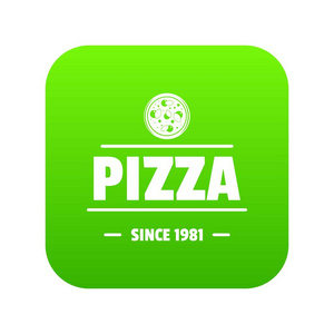 比萨西红柿图标绿色矢量