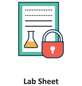 实验室工作表隔离和技术的矢量图标