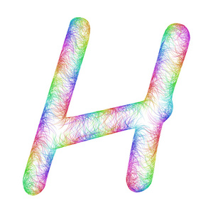 字体设计素描彩虹字母 h照片