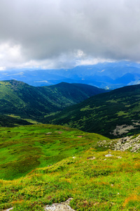 风景如画的喀尔巴阡山景观，夏季从