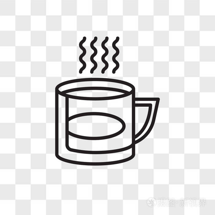 杯子矢量图标隔离在透明背景上, 杯子标志设计