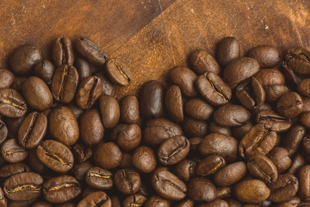 棕色咖啡豆, 背景和纹理的特写宏