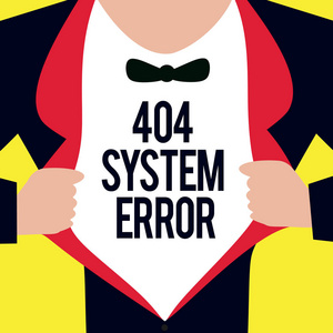 概念手写显示404系统错误。当网站关闭且无法到达时, 将显示商务照片展示信息
