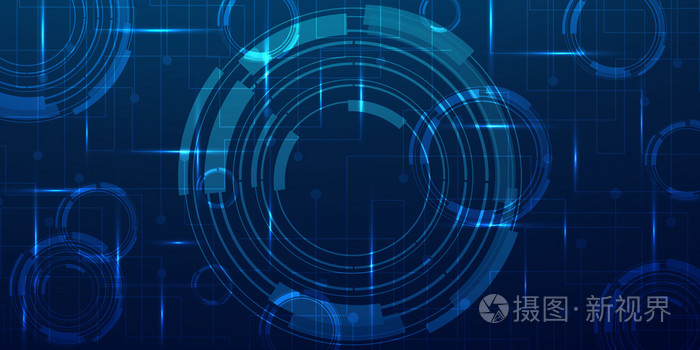 蓝色背景抽象与照明圆圈数字概念照片 正版商用图片0sv9na 摄图新视界