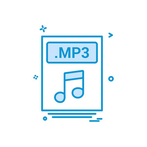 文件文件 mp3 图标矢量设计插图