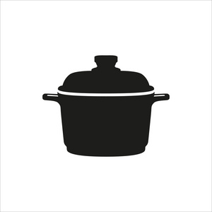 简单的矢量图标厨房设备在白色背景上的简单的单色风格图标
