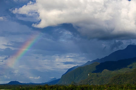 婆罗洲丛林上空的彩虹