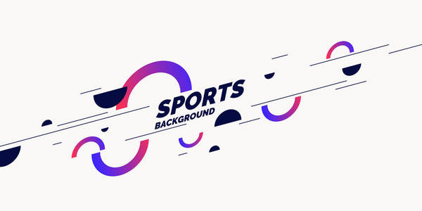 抽象几何背景。Sportsposter 与平的数字