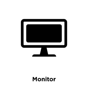 显示器图标矢量隔离在白色背景上, 标志概念的监视器标志在透明背景