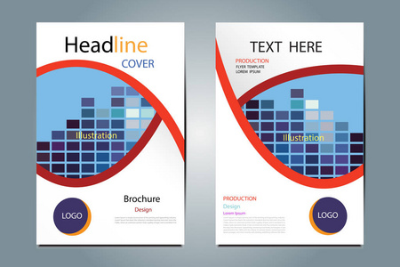 现代杂志版面模板, 传单封面商业小册子插图结构几何设计, 传单广告的抽象背景, 年度报告的介绍, 布局 A4 大小