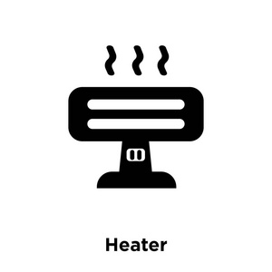 加热器图标矢量隔离在白色背景上, 标志概念的加热器标志上透明背景, 填充黑色符号