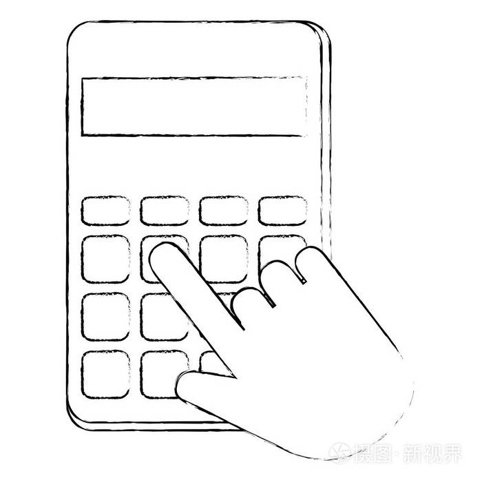 手与计算器数学孤立图标插画-正版商用图片0svriu-摄图新视界