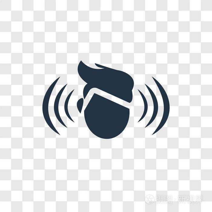 在透明背景上隔离的噪声矢量图标, 噪声标志设计