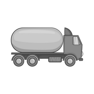 油轮卡车图标，黑色单色样式