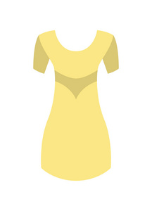 带圆领短袖向量的黄色连衣裙