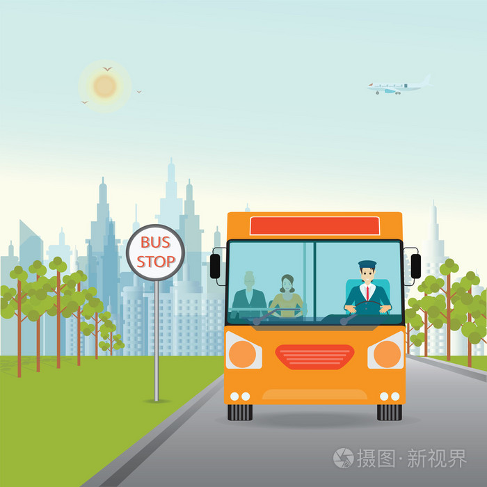 公交车内的乘客与公交车司机