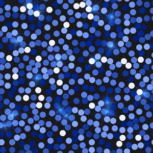 闪光无缝纹理。实际的蓝色粒子。无尽的图案由波光粼粼的圆圈。诱人