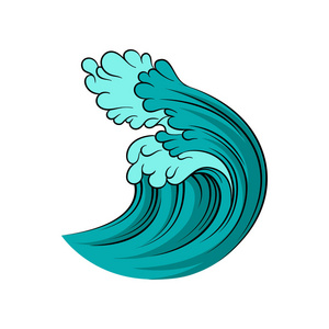 暴风雨的海水.孤立向量设计照片